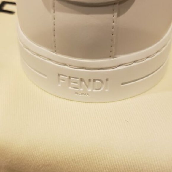 Fendi FF Logo Leather Sneakers White main image 5